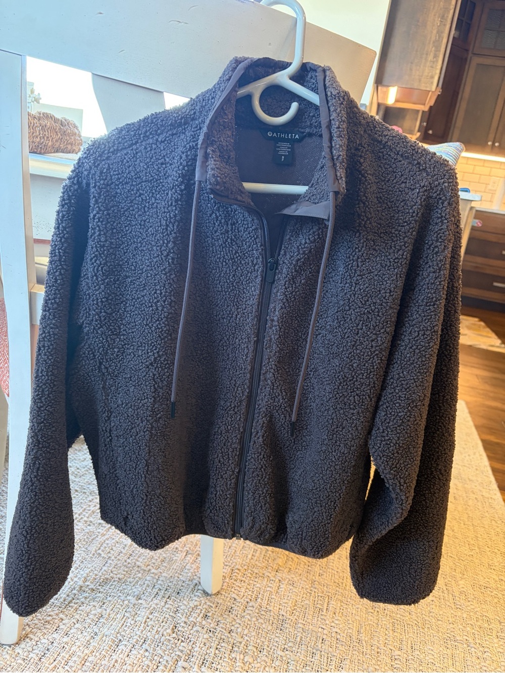 Athleta chocolate brown Sherpa Zip-Up Jacket